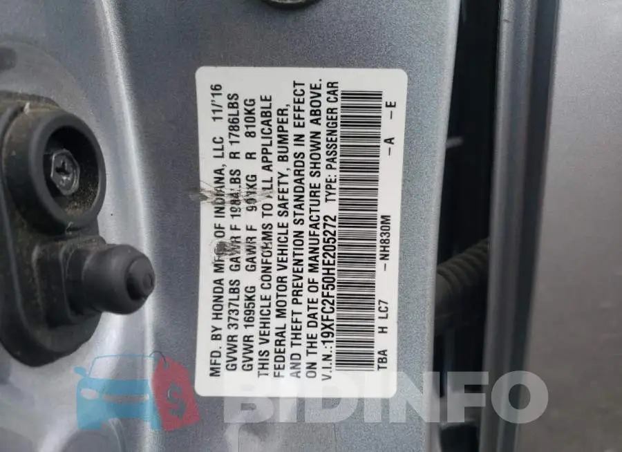 19XFC2F50HE205272 Photo# 14