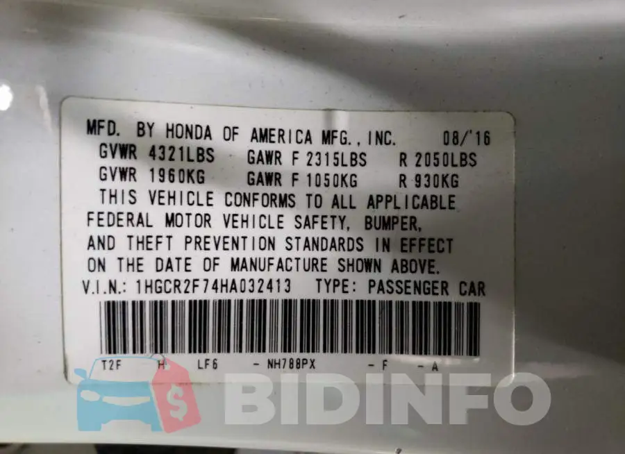 1HGCR2F74HA032413 Photo# 13
