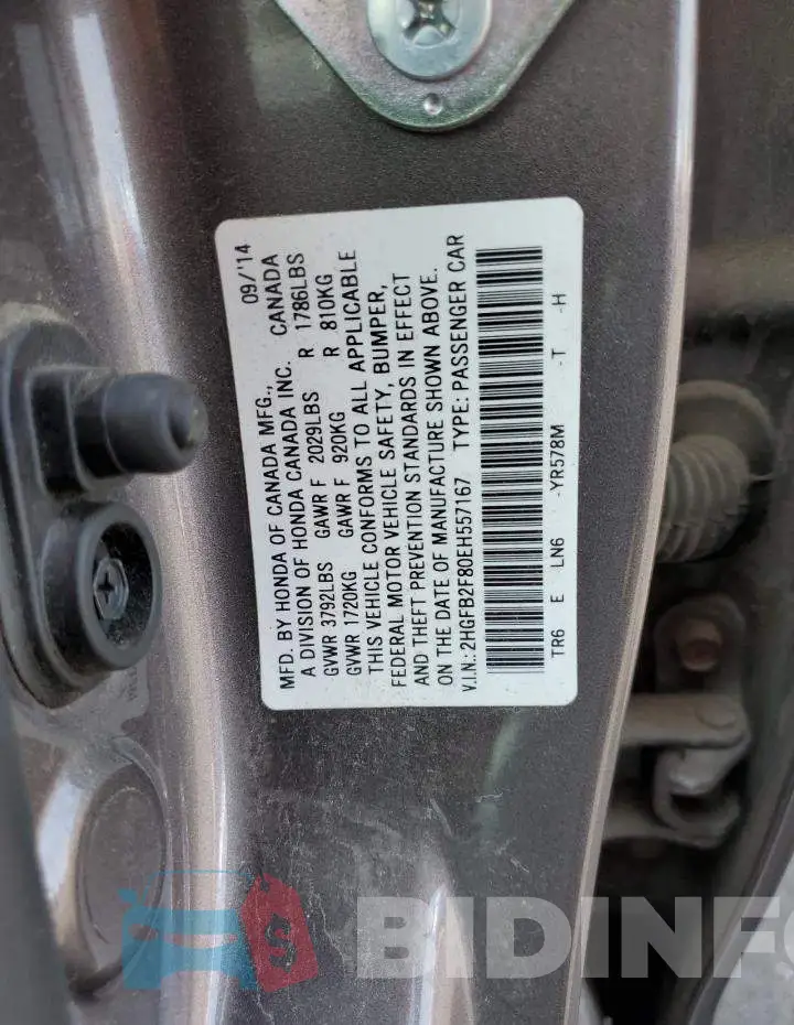 2HGFB2F80EH557167 Photo# 12