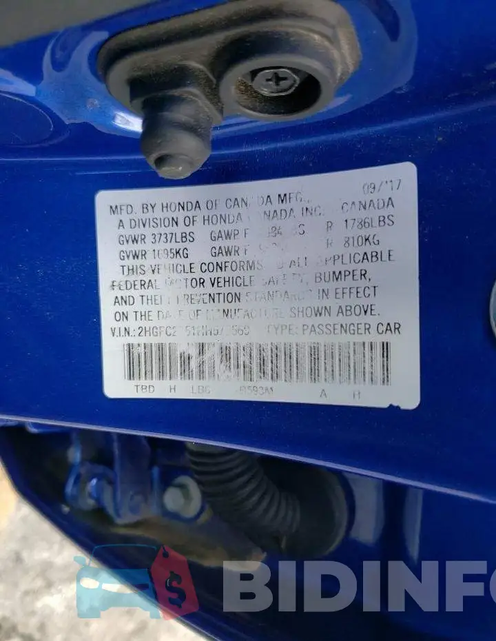 2HGFC2F51HH575569 Photo# 12