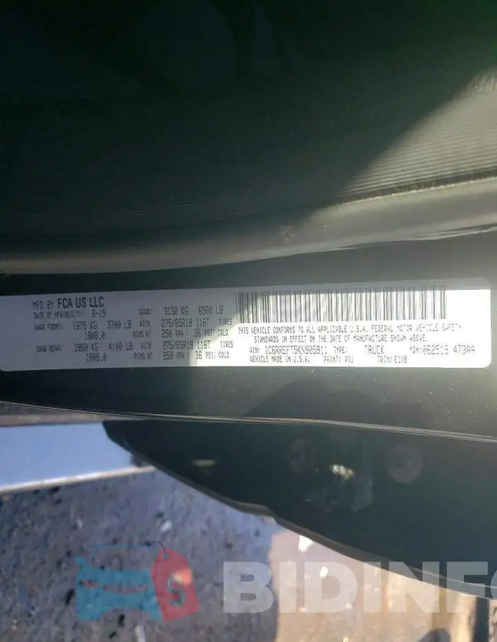 1C6RREFT5KN905911 Photo# 12