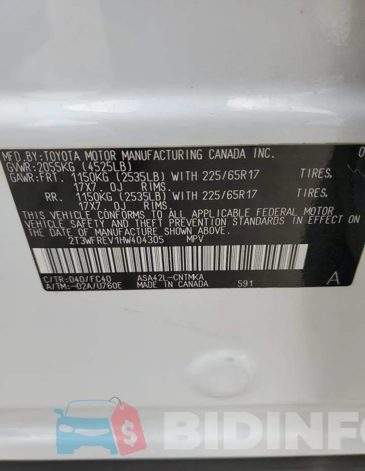2T3WFREV1HW404305 Photo# 12