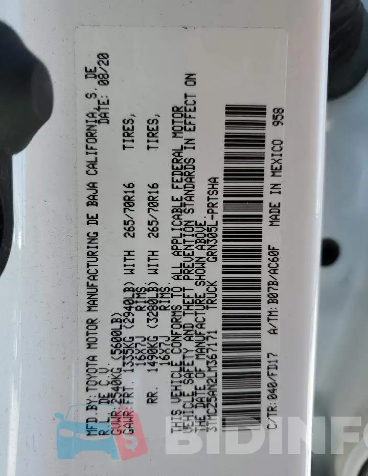 3TMCZ5AN2LM367171 Photo# 12