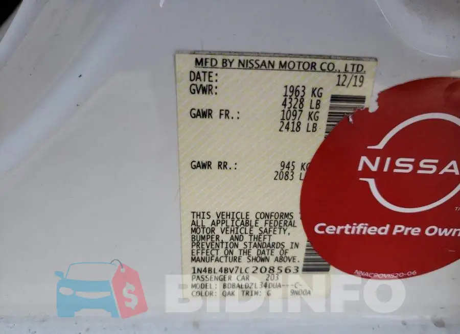 1N4BL4BV7LC208563 Photo# 13
