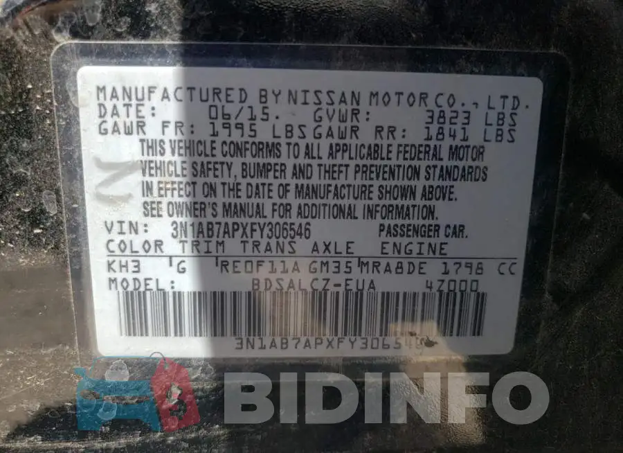 3N1AB7APXFY306546 Photo# 12