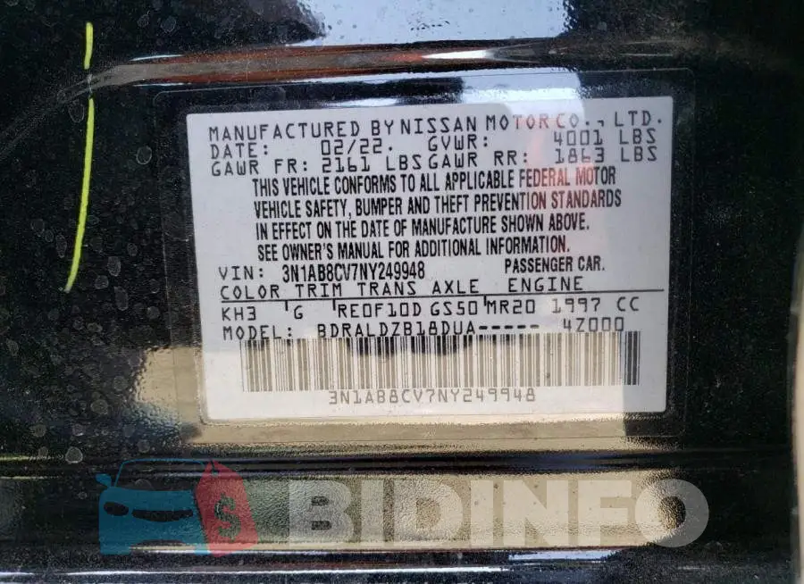 3N1AB8CV7NY249948 Photo# 12