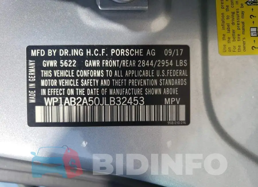 WP1AB2A50JLB32453 Photo# 12