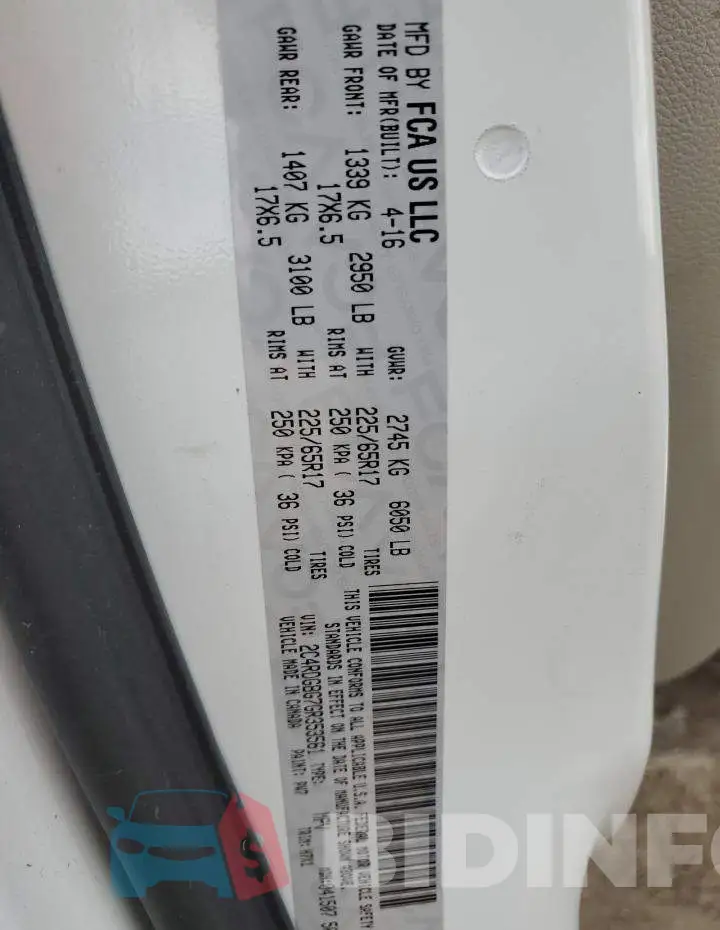 2C4RDGBG7GR353561 Photo# 13