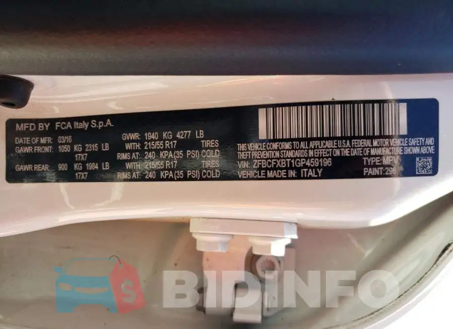 ZFBCFXBT1GP459196 Photo# 13