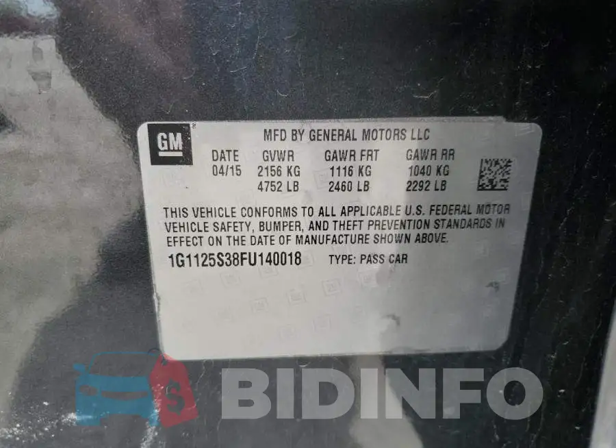 1G1125S38FU140018 Photo# 12