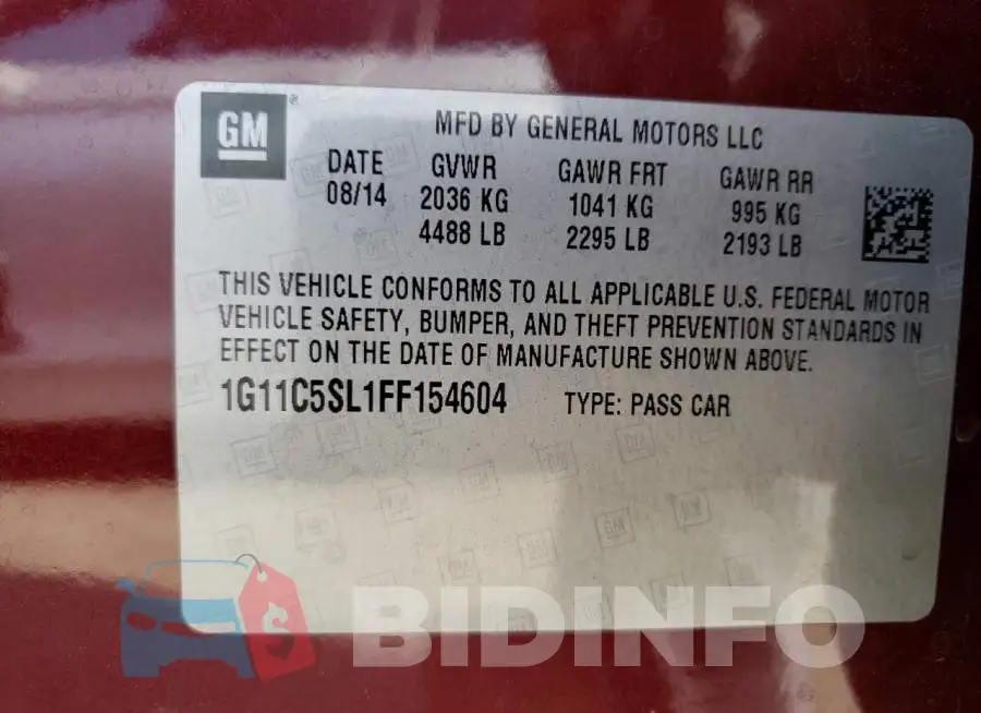 1G11C5SL1FF154604 Photo# 12