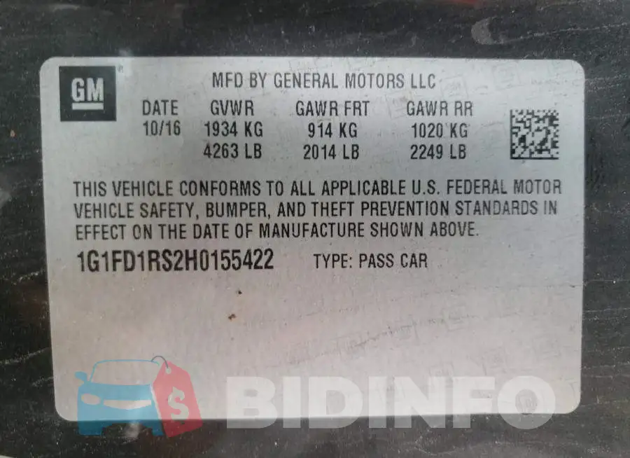 1G1FD1RS2H0155422 Photo# 12