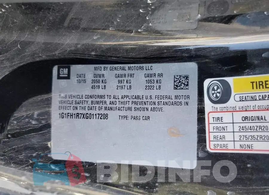 1G1FH1R7XG0117208 Photo# 12