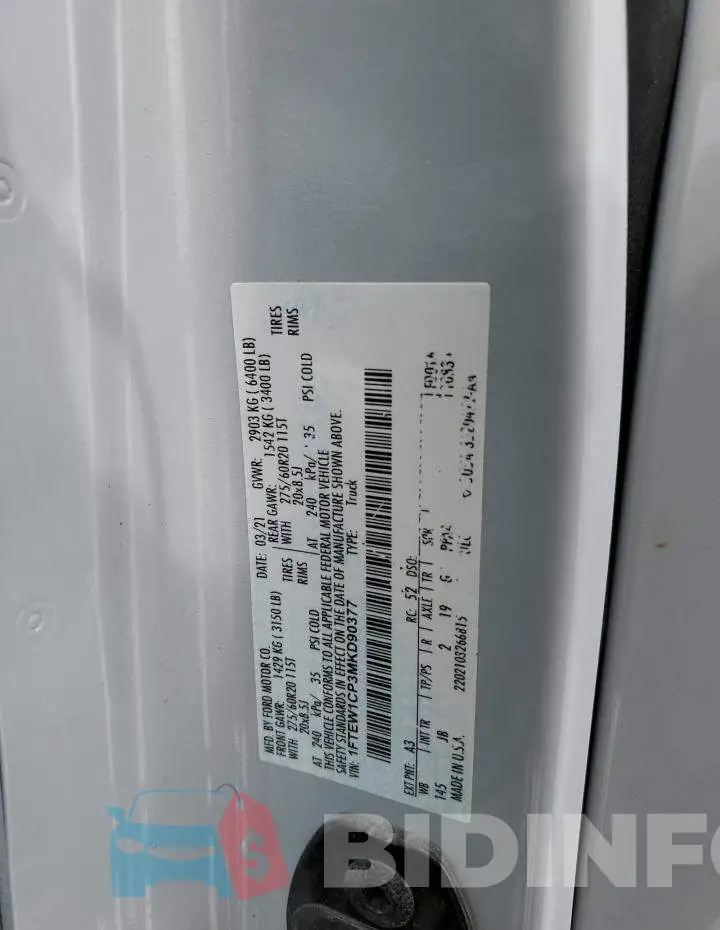 1FTEW1CP3MKD90377 Photo# 13