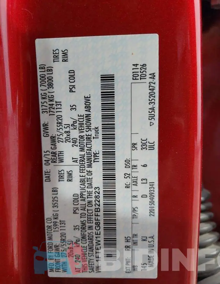 1FTEW1EG8FFB22823 Photo# 12