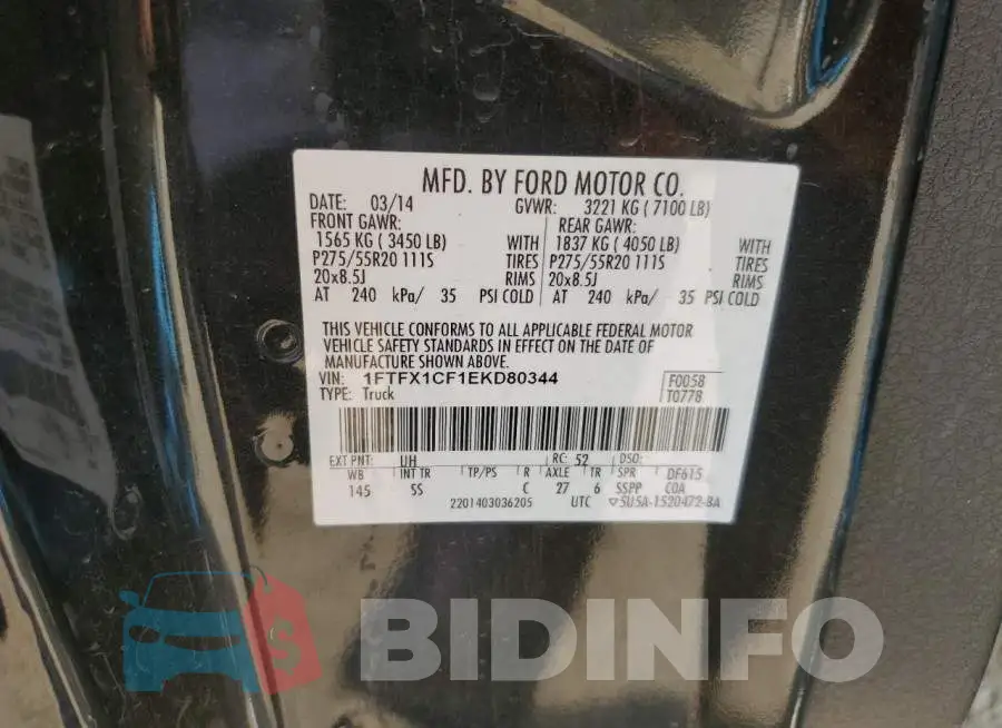 1FTFX1CF1EKD80344 Photo# 12