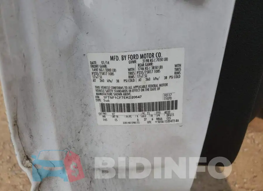 1FTNF1CF7EKD20647 Photo# 12