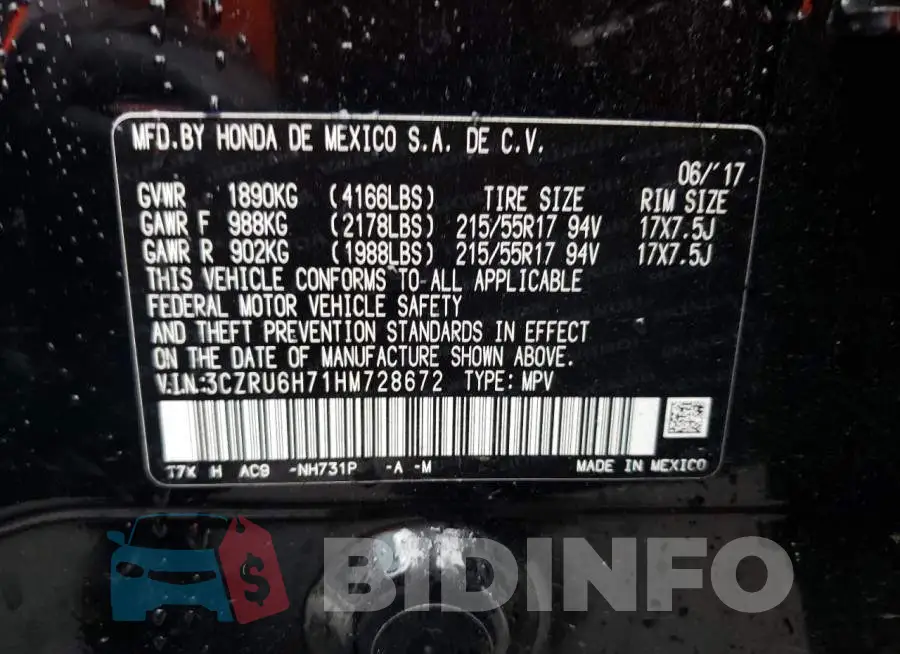 3CZRU6H71HM728672 Photo# 14