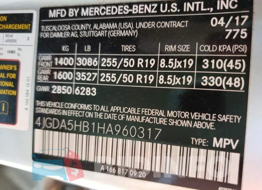 4JGDA5HB1HA960317 Photo# 10