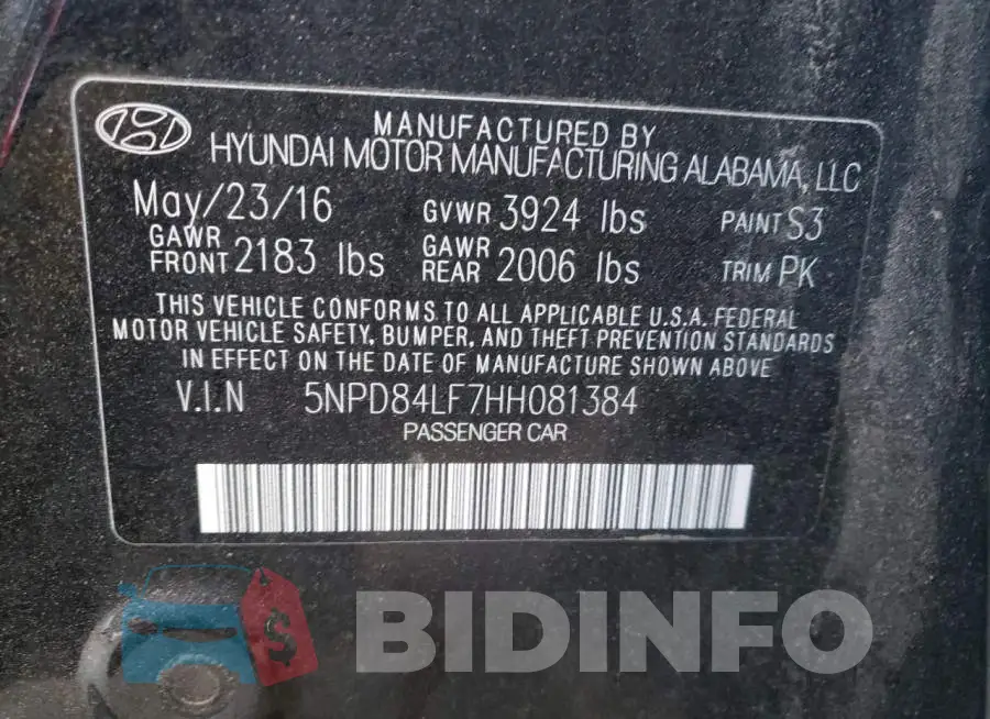 5NPD84LF7HH081384 Photo# 12
