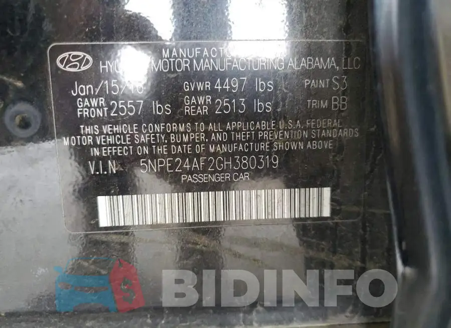 5NPE24AF2GH380319 Photo# 13