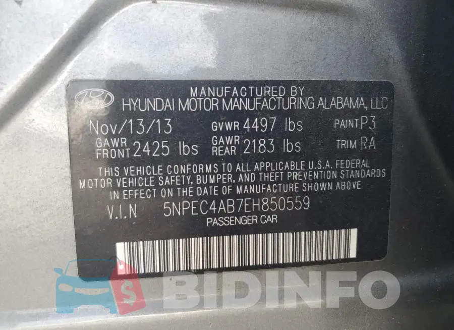 5NPEC4AB7EH850559 Photo# 12