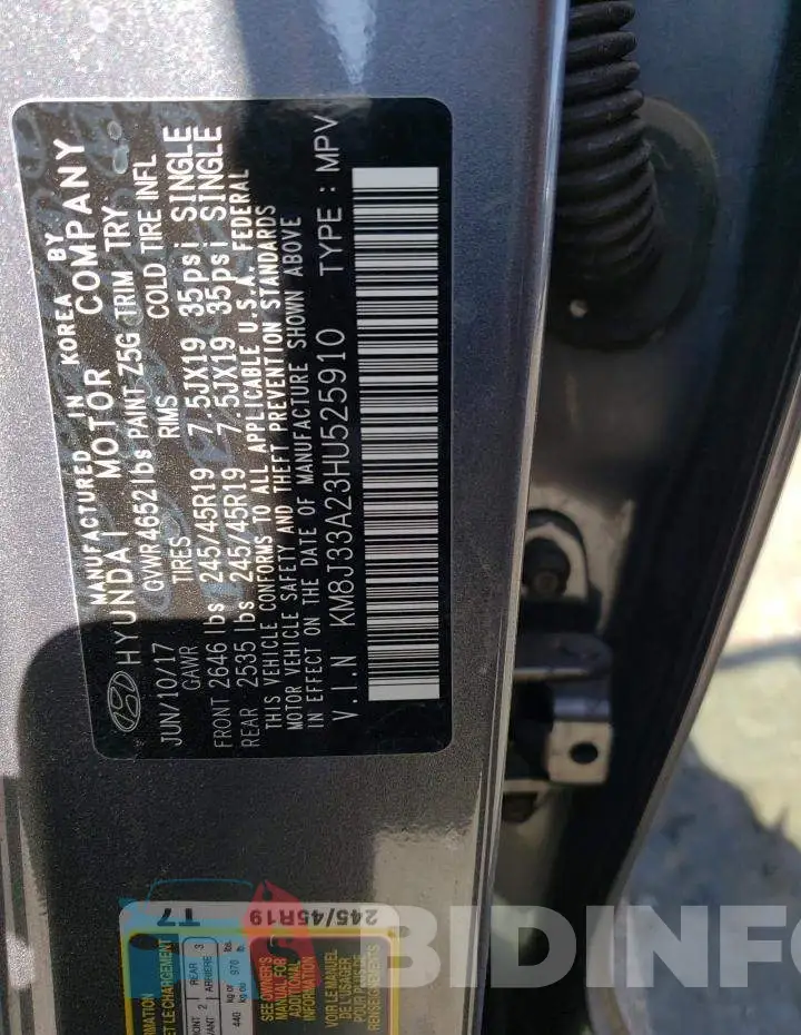 KM8J33A23HU525910 Photo# 12