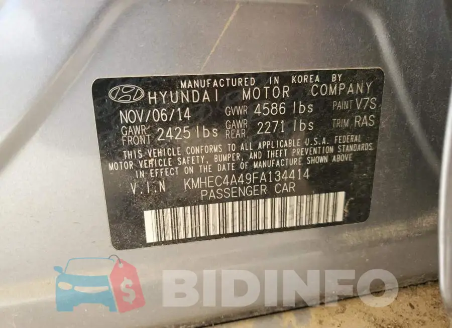 KMHEC4A49FA134414 Photo# 12