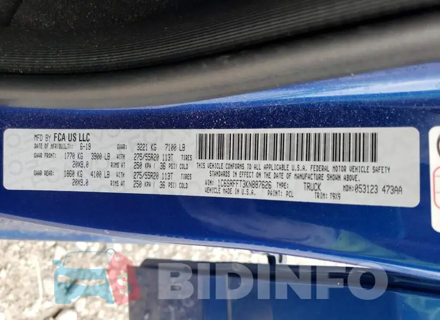 1C6SRFFT3KN887626 Photo# 12