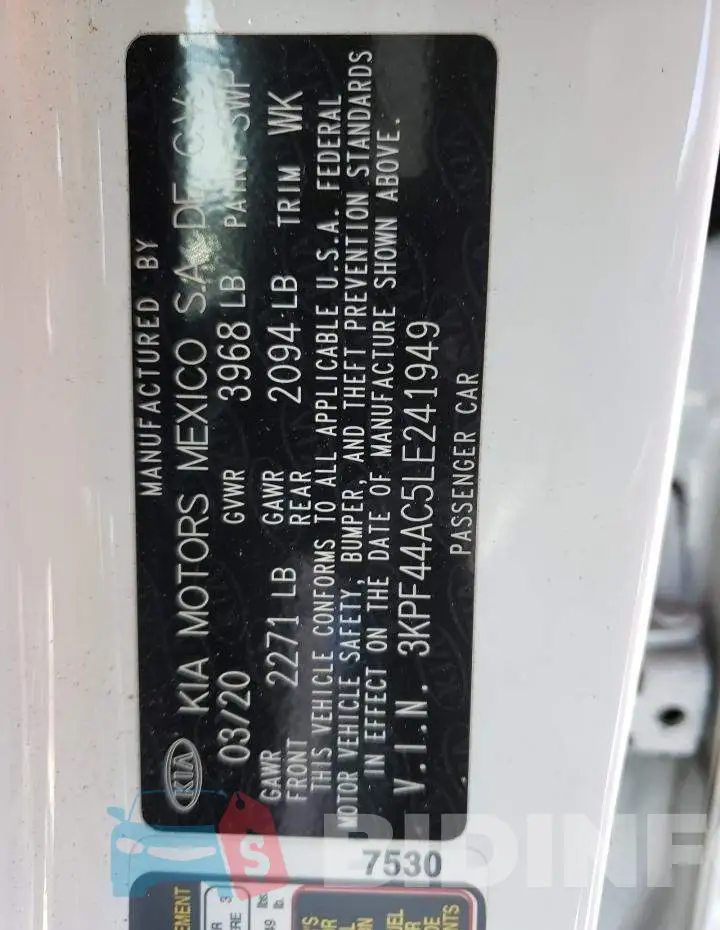 3KPF44AC5LE241949 Photo# 13