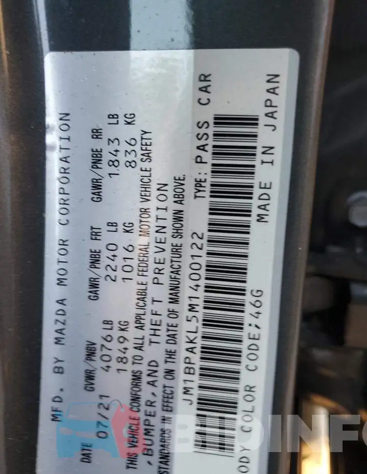 JM1BPAKL5M1400122 Photo# 12