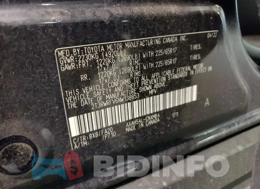 2T3RWRFV6NW138853 Photo# 13