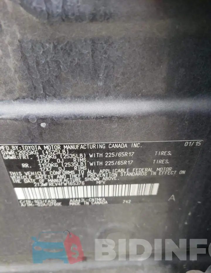 2T3WFREV4FW165376 Photo# 14