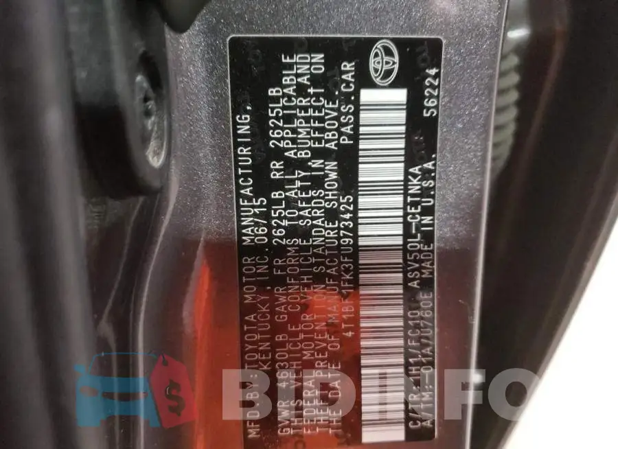 4T1BF1FK3FU973425 Photo# 12