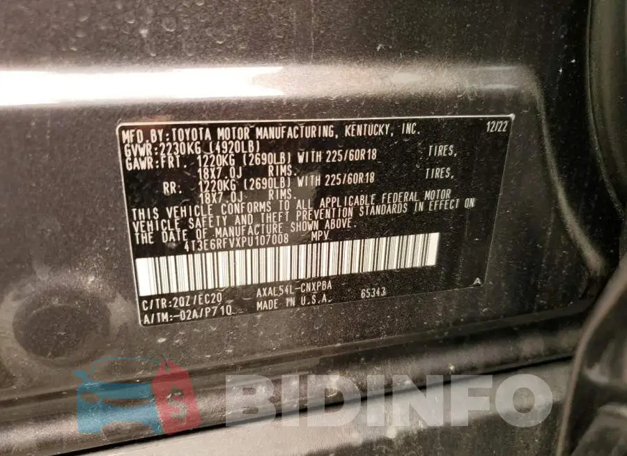 4T3E6RFVXPU107008 Photo# 13