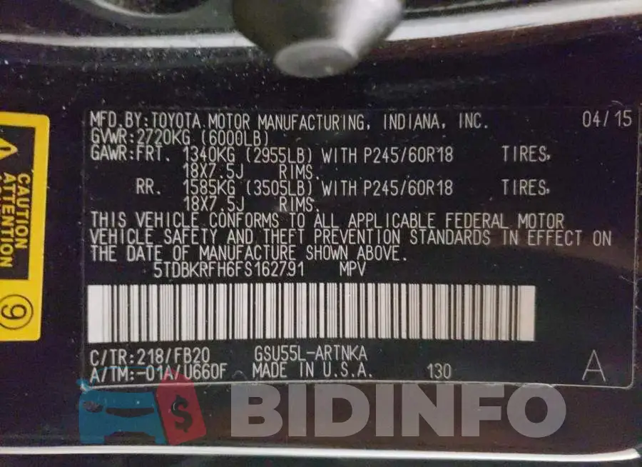 5TDBKRFH6FS162791 Photo# 13