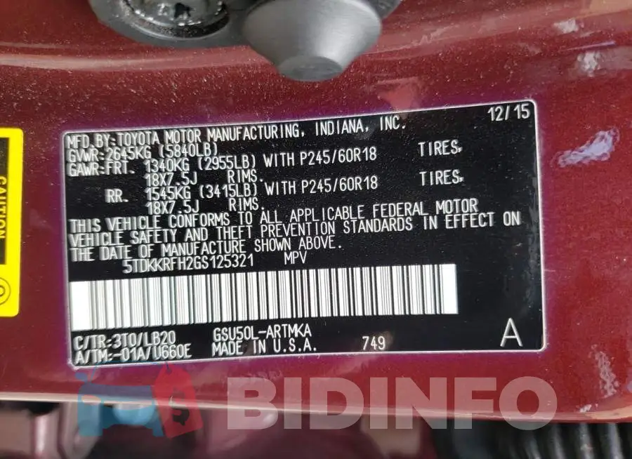5TDKKRFH2GS125321 Photo# 13