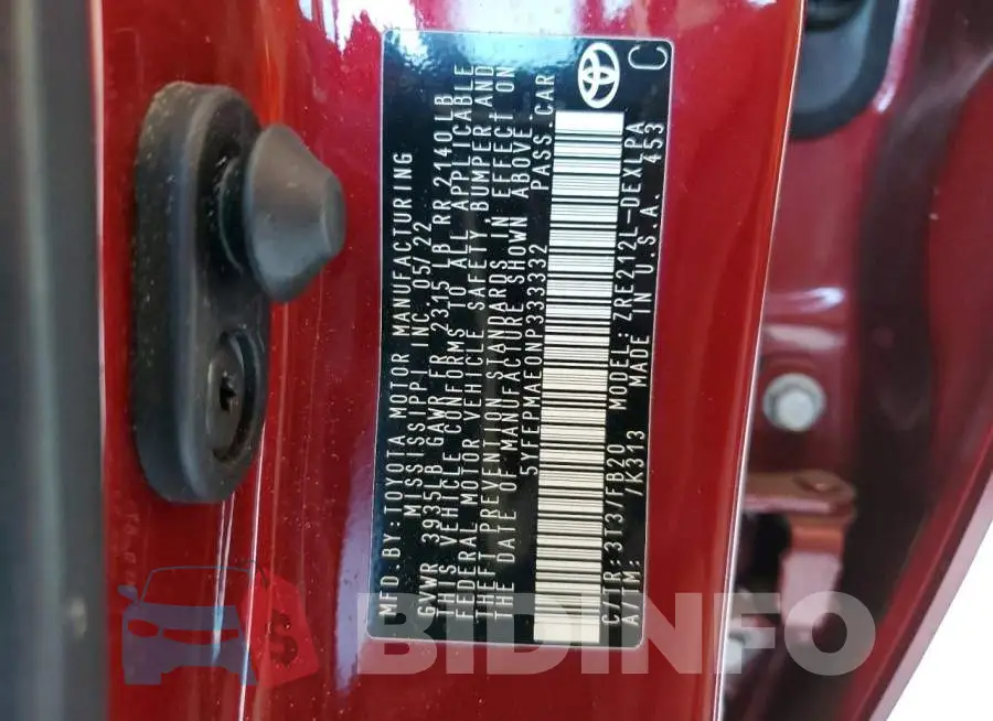 5YFEPMAE0NP333332 Photo# 12