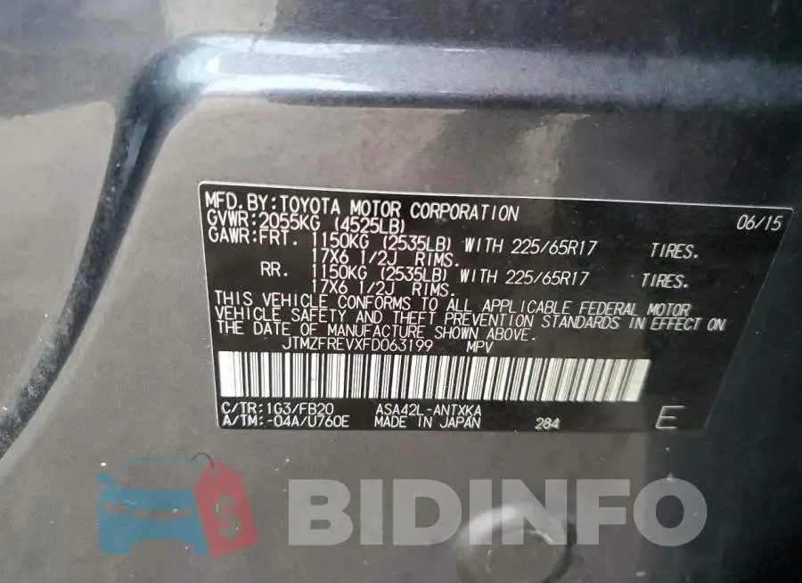 JTMZFREVXFD063199 Photo# 12