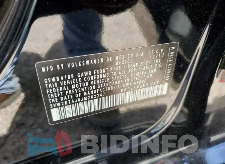 3VW2B7AJ6JM262247 Photo# 10