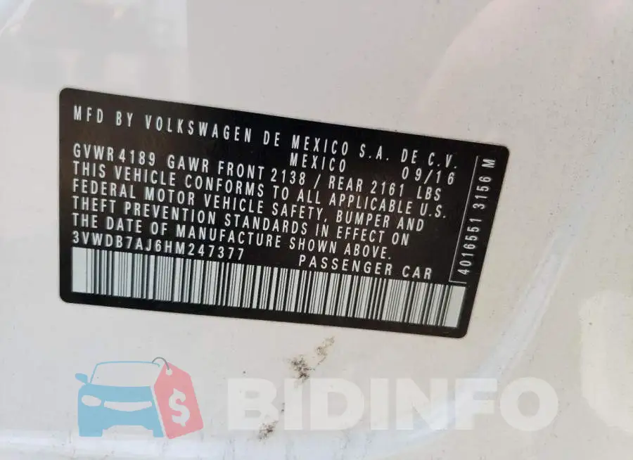 3VWDB7AJ6HM247377 Photo# 12