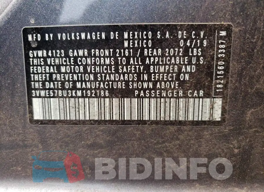 3VWE57BU3KM192186 Photo# 12