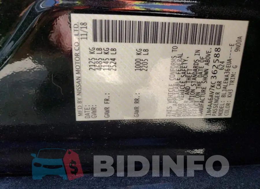 1N4AA6AV7KC362588 Photo# 12