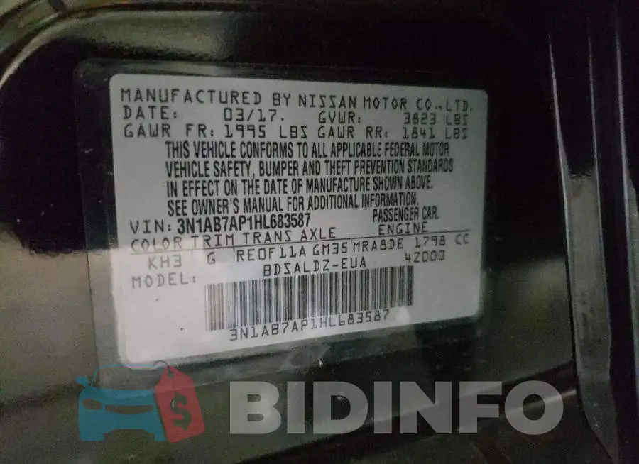 3N1AB7AP1HL683587 Photo# 12