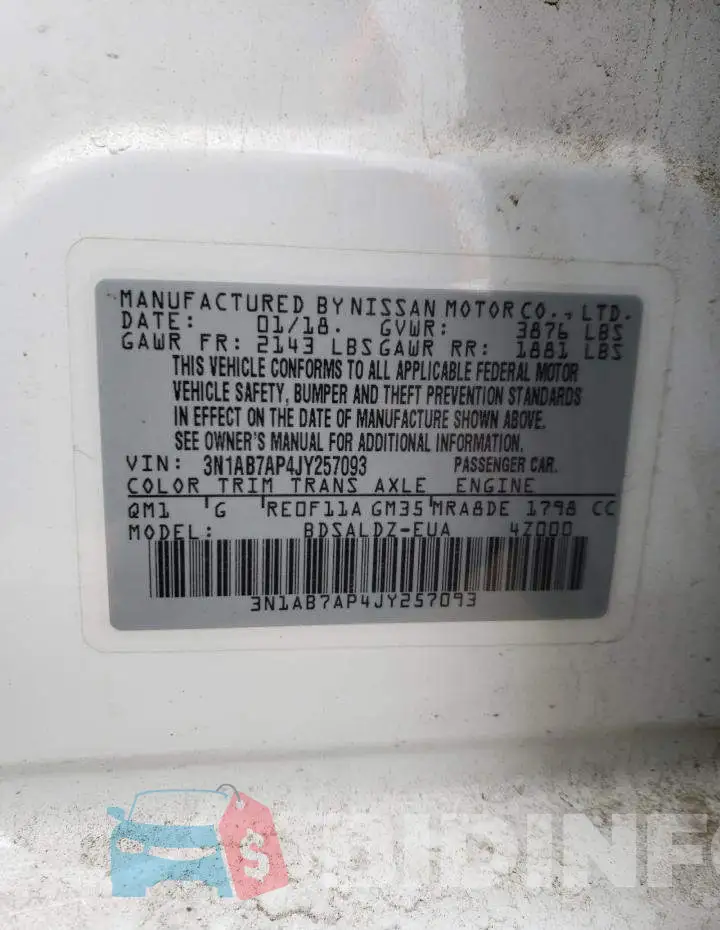 3N1AB7AP4JY257093 Photo# 12