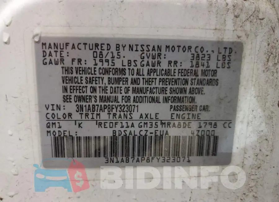 3N1AB7AP8FY323071 Photo# 12