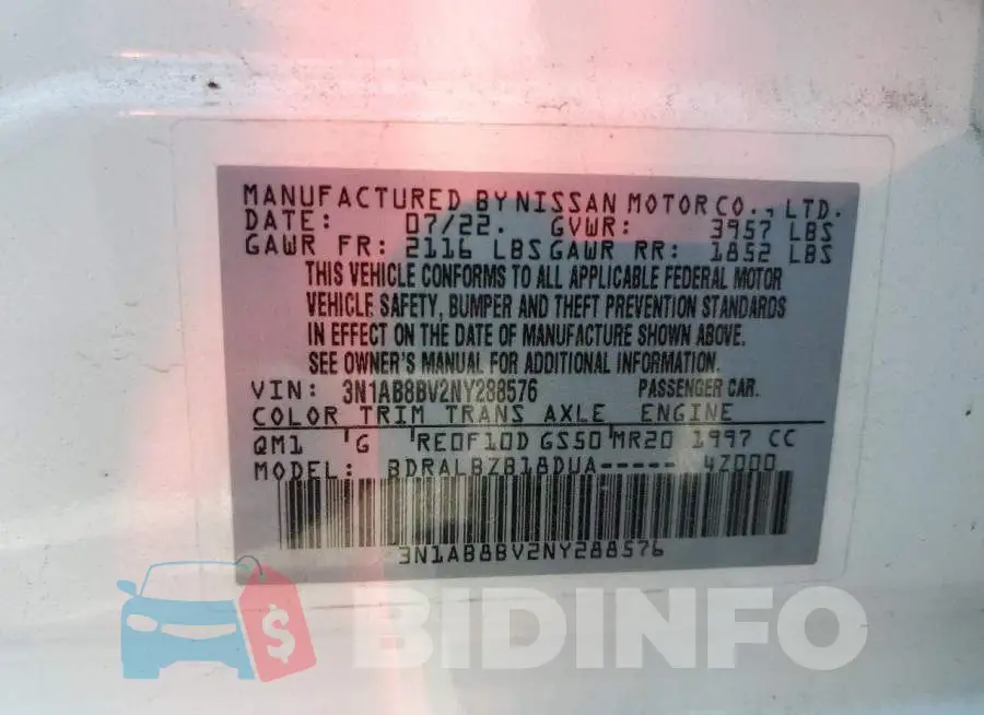 3N1AB8BV2NY288576 Photo# 12