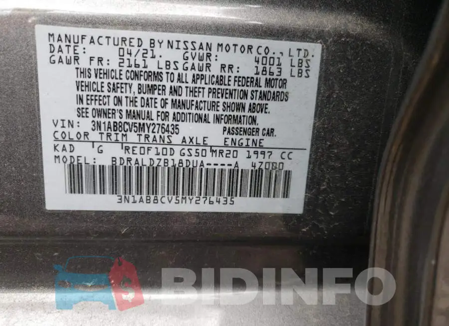 3N1AB8CV5MY276435 Photo# 13
