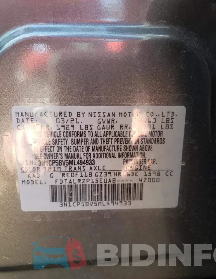 3N1CP5BV5ML494933 Photo# 13