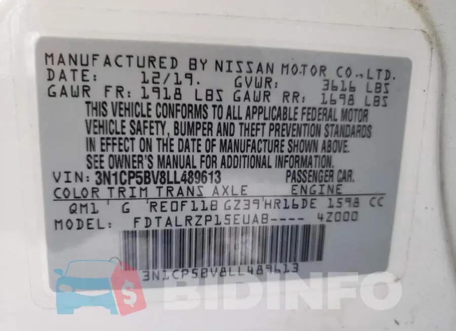 3N1CP5BV8LL489613 Photo# 13